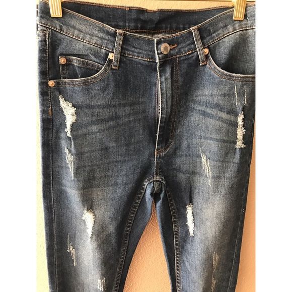 Cheap Monday second skin skinny distressed jeans - Picture 3 of 5